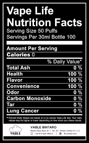 Vape Life Nutrition Facts